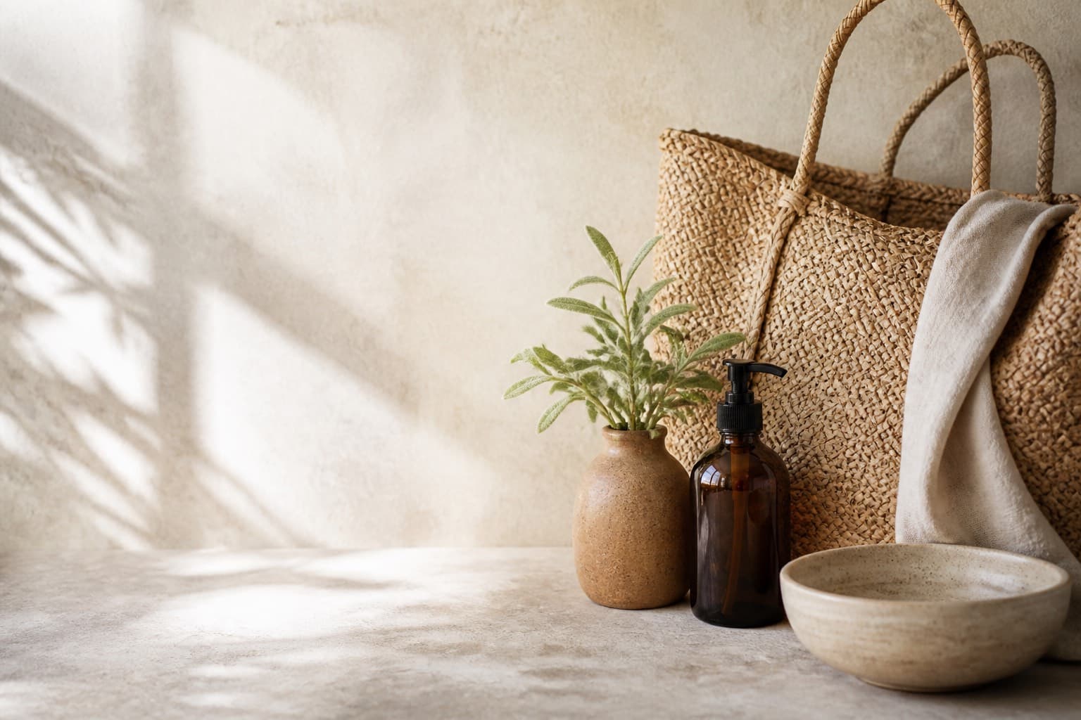 Produtos artesanais de Maricá sobre superfície natural